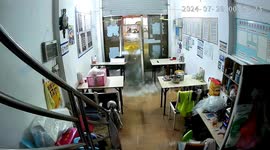 Tidal wave crashes into restaurant, shattering glass doors and flooding interior in China