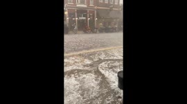 Heavy rain and hail hits Deadwood, South Dakota