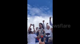 Venezuela: Corina Machado and Edmundo Gonzalez at the crowded opposition march in Caracas