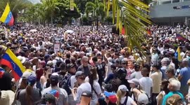 Venezuela: Corina Machado and Edmundo Gonzalez at the crowded opposition march in Caracas