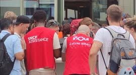 Thousands of locals and Olympics fans stuck at Paris train station due to weather conditions