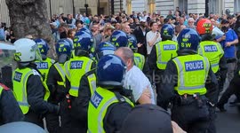 Protesters Are Led Away By Police Following Clashes in Whitehall on Wednesday Night
