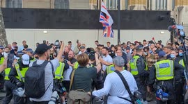 Chaos erupts outside Downing Street as police clash with protesters in wake of Southport stabbing