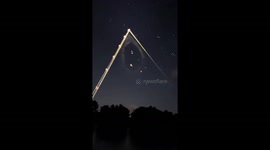 Spider weaves web on fishing rod during night fishing on Cumberland River, Clarksville, TN
