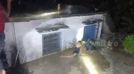 Police personnel entered the cowshed flooded deep water and rescued the cow safel in Uttrakhand