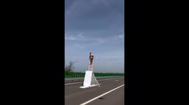 Man performs backflip over six cars in Rostov-on-Don, Russia