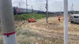 Passenger train derails near Volgograd after collision with truck