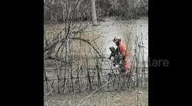 Elderly man rescued from mud pit after becoming trapped while washing hands