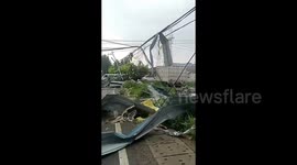 Strong wind causes widespread damage and chaos in northern China