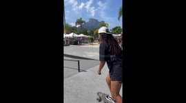 Lost Skateboard Knocks Over Roller Skating Kids