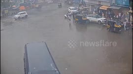 CCTV video shows Oversized Hoarding collapse in Thane’s Kalyan , 3 reported injured