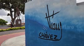 Venezuela: During protests against electoral fraud in Venezuela , the statue of former President Hugo Chavez