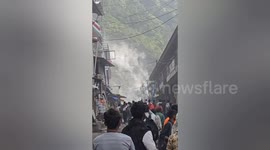 A Massive landslide happened on the Rabindranath route,Sonprayag, Northern India