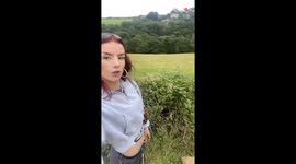 Girl calls sheep with 'Bah Bah' and gets a surprising reaction in the field