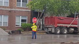 People in Pouring Rain Downtown Lexingt