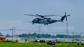 Japan: US Navy Helicopter Makes Emergency Landing In Kanagawa’s Rice Field 3