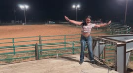 Person falls between fence and platform while attempting cat wheels in Escalante, Utah