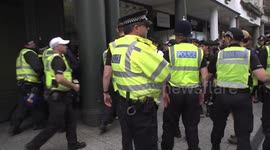 Police continue running battles between right and left wing groups as UK cities see protests erupt into violence, Nottingham, UK