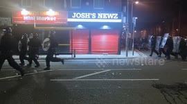 Riot Police clash with protesters in Walton, Liverpool, Mersey Side