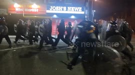 Police clash with protesters in Walton Liverpool, Merseyside, UK