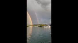 Double rainbow captured in Lucerne, Switzerland