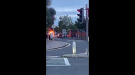 Violent Disorder Continues in Belfast After Anti-Immigration Protests , eyewitness footage shows vehicles sets on fire by rioters