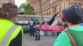Protestors rally against AUKUS nuclear-powered submarines in Sydney