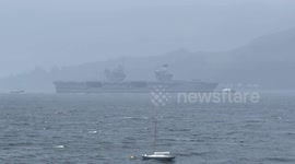 Aircraft carrier HMS Prince of Wales arriving on the Loch this Sunday