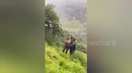 A Girl fell into 100-ft deep gorge, while taking Selfie,  rescued safely in Maharashtra, India