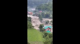 Floodwaters ravage Tirthan Valley, Himachal Pradesh, India