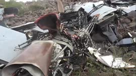 Yemen: The wreckage of the American MQ-9 plane that was shot down in Saada Governorate