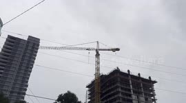 Uncontrolled Crane Spin During Storm