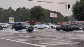 Flooding at Memorial and Hairston Intersection