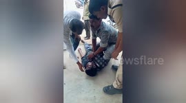 India: A police officer performed CPR and saved the man's life collapsed after falling from a wall in Mulugu, Telangana