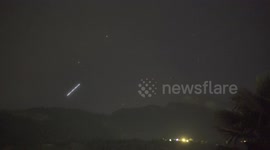 Latest Starlink satellite train spotted ascending over Swiss Alps