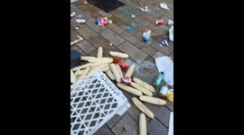 Footage shows shops looted and burned after day of protests and riots in Hull