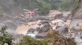 India: Indian forces rescue three people at soochipara waterfalls in Kerala