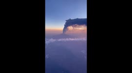 Mount Etna eruption captured from Flight in Catania, Italy