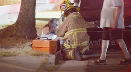 USA: Valley Glen Vehicle Lands Upside Down After Hitting Parked Car
