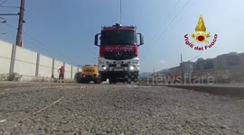 Italy: Italian Fire Truck Transforms into Rail Vehicle
