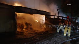 USA: Reseda Car Port Fire Spreads to Single Family Home