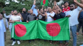Bangladeshi’s celebrate overthrow of Bangladesh Sheikh Hasina Government, London, UK
