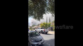 US: Edgehill Fire Burns Homes And Vehicles In San Bernardino, California