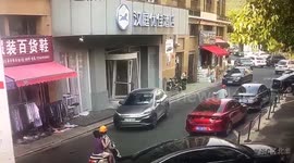 Terrifying moment out-of-control SUV ploughs into hotel lobby in eastern China