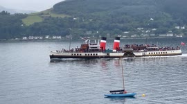 Paddle Steamer The Waverley sailing past on Loch Long in Argyll Scotland