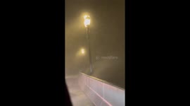 Strong winds in Steinhatchee, Florida as hurricane Debby hits