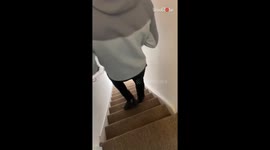 Man nearly breaks his arm after abrupt fall down stairs