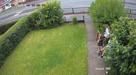 9 year old girl falls off railing and kicks twin sister in the face (funny fail)