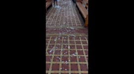 Fish swim through church during severe floods in the Philippines