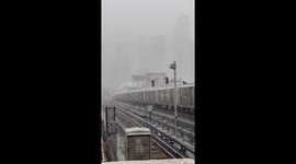 New York Subway Surfers In The Rain